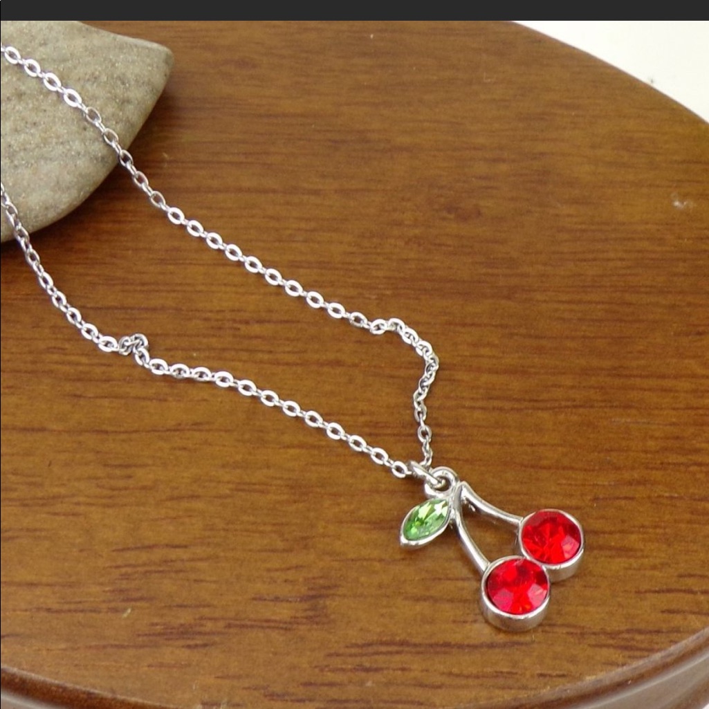 Cherries Charm Necklace 13$